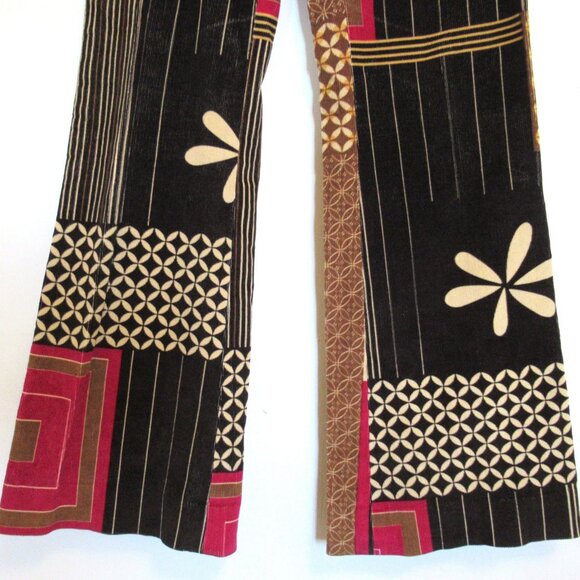 Vintage Etcetera Pants Womens 2 Small Brown Pink Corduroy Flare Stretch Retro - Picture 5 of 15